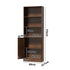 Tall Bookcase Display Shelf 2 Door Adjustable Cabinet Walnut