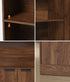 Tall Bookcase Display Shelf 2 Door Adjustable Cabinet Walnut