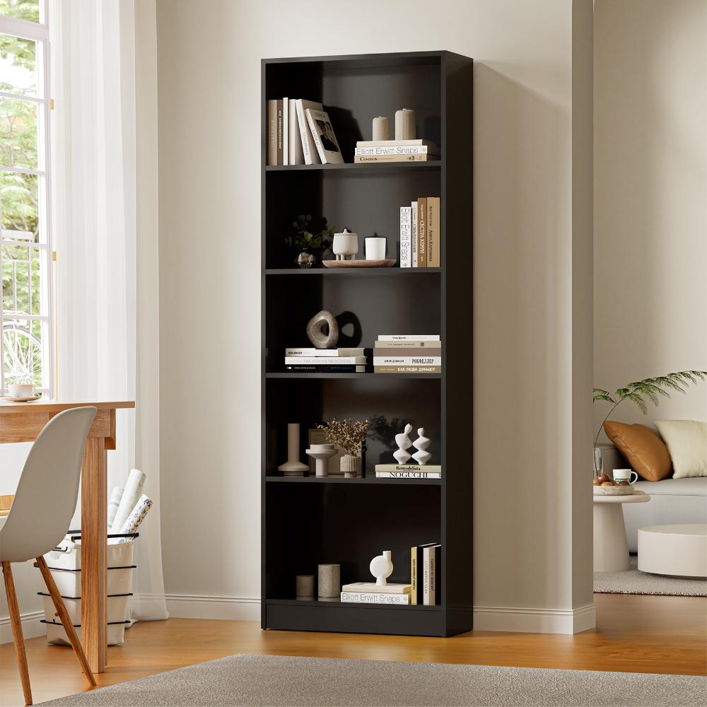 Bookshelf Display Shelf 5-Tier Black
