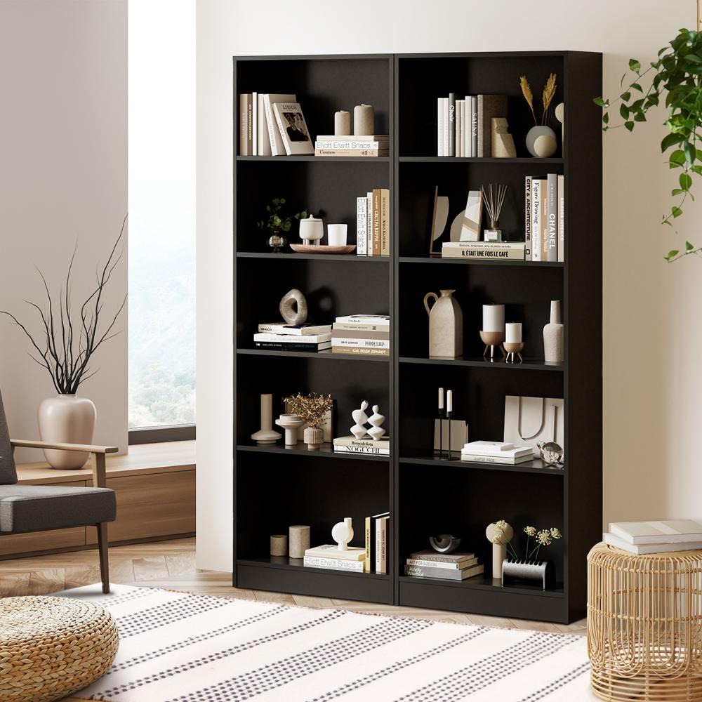 Bookshelf Display Shelf 5-Tier Black