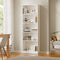 Oikiture 5 Tier Bookshelf Display Storage Shelf Bookcase White 172cm