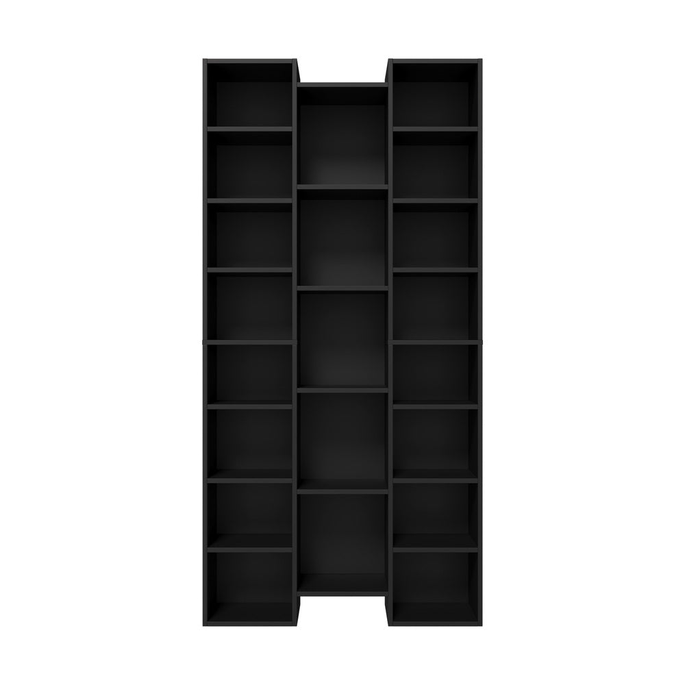 Bookshelf Display Shelf CD DVD Storage Media Rack Black