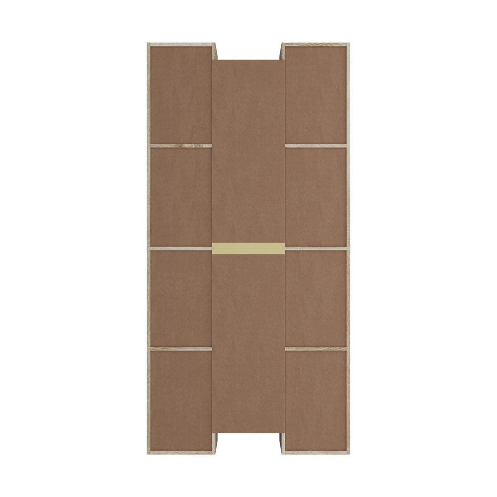 Bookshelf Display Shelf CD DVD Storage Media Rack Natural