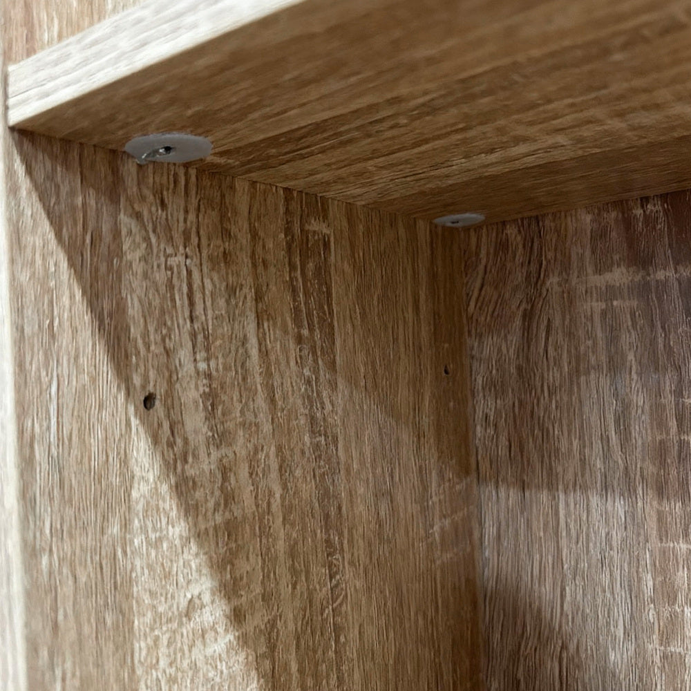 Bookshelf Display Shelf CD DVD Storage Media Rack Natural