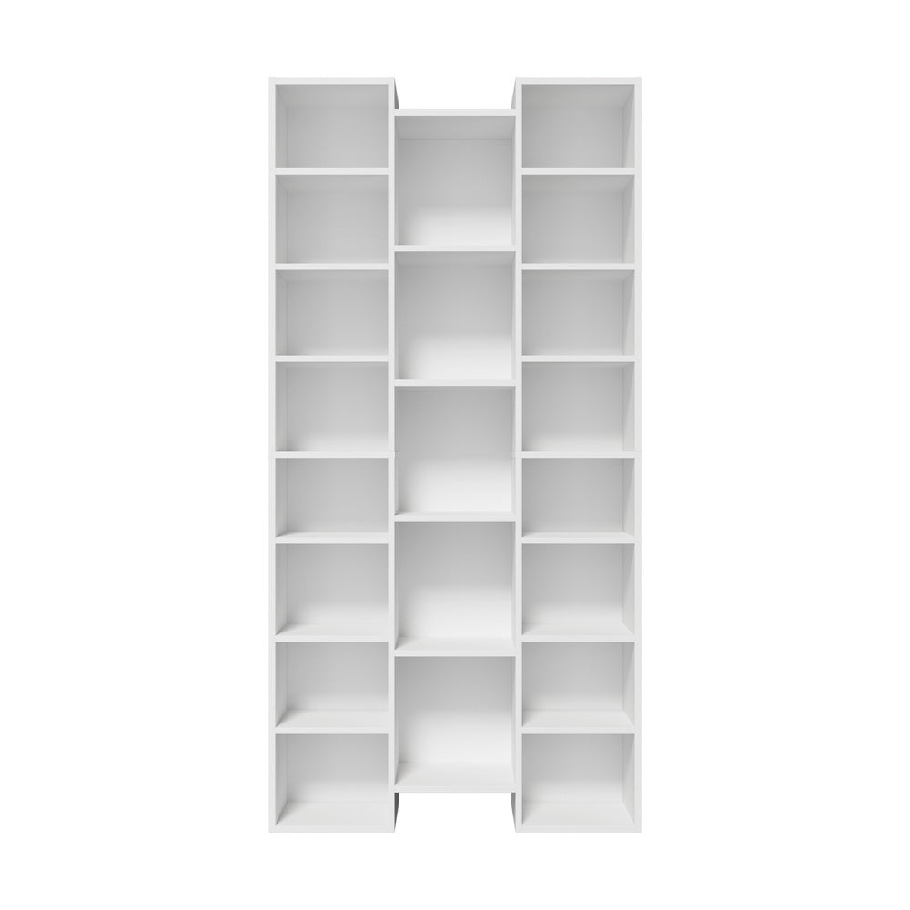 Bookshelf Display Shelf CD DVD Storage Media Rack White
