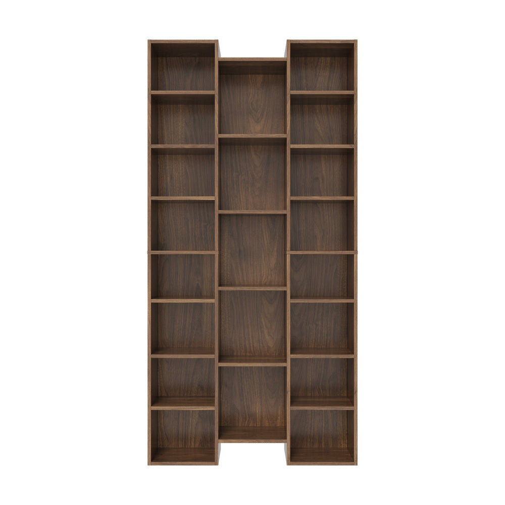 Oikiture Display Shelf 21 Cube Bookshelf DVD CD Storage Rack Bookcase Walnut