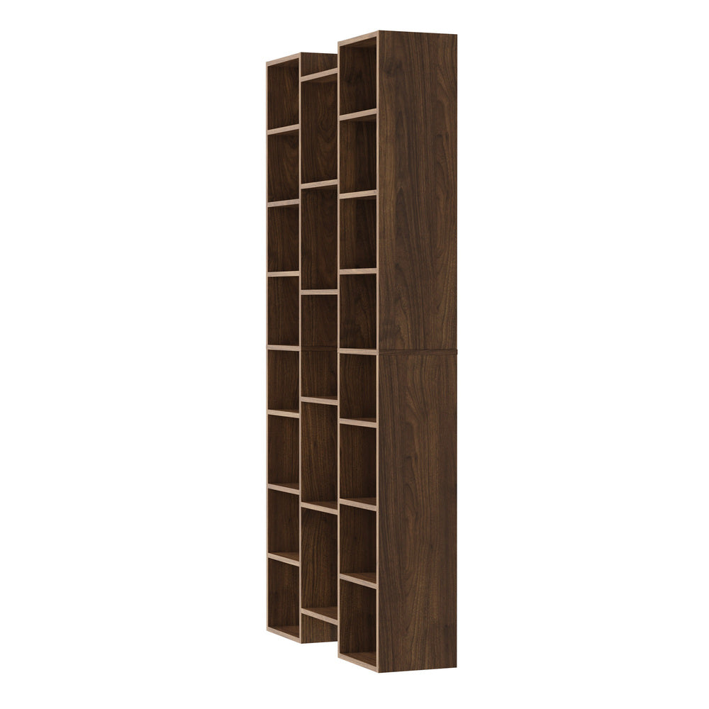 Oikiture Display Shelf 21 Cube Bookshelf DVD CD Storage Rack Bookcase Walnut
