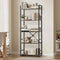 Oikiture 5 Tier Display Shelf Bookcase Storage Rack 60cm Rustic