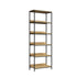 Oikiture Display Shelf 5 Tier Storage Shelves Black&Natural