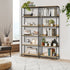 Oikiture Display Shelf 5 Tier Storage Shelves Black&Natural
