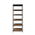 Oikiture Display Shelf 5 Tier Storage Shelves Black&Walnut