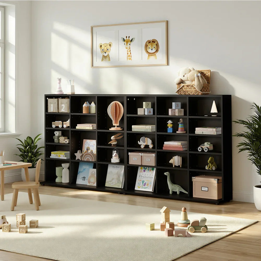Bookshelf Display Shelf Bookcase CD Media Storage Rack Black