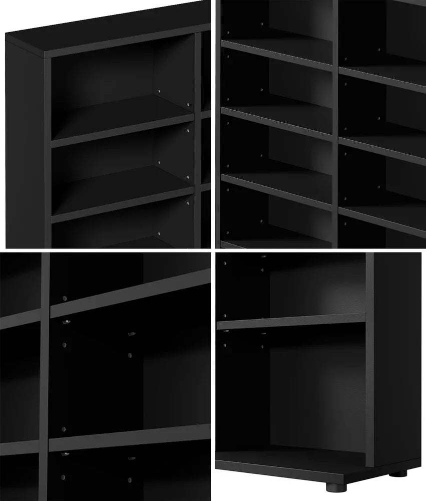 Bookshelf Display Shelf Bookcase CD Media Storage Rack Black