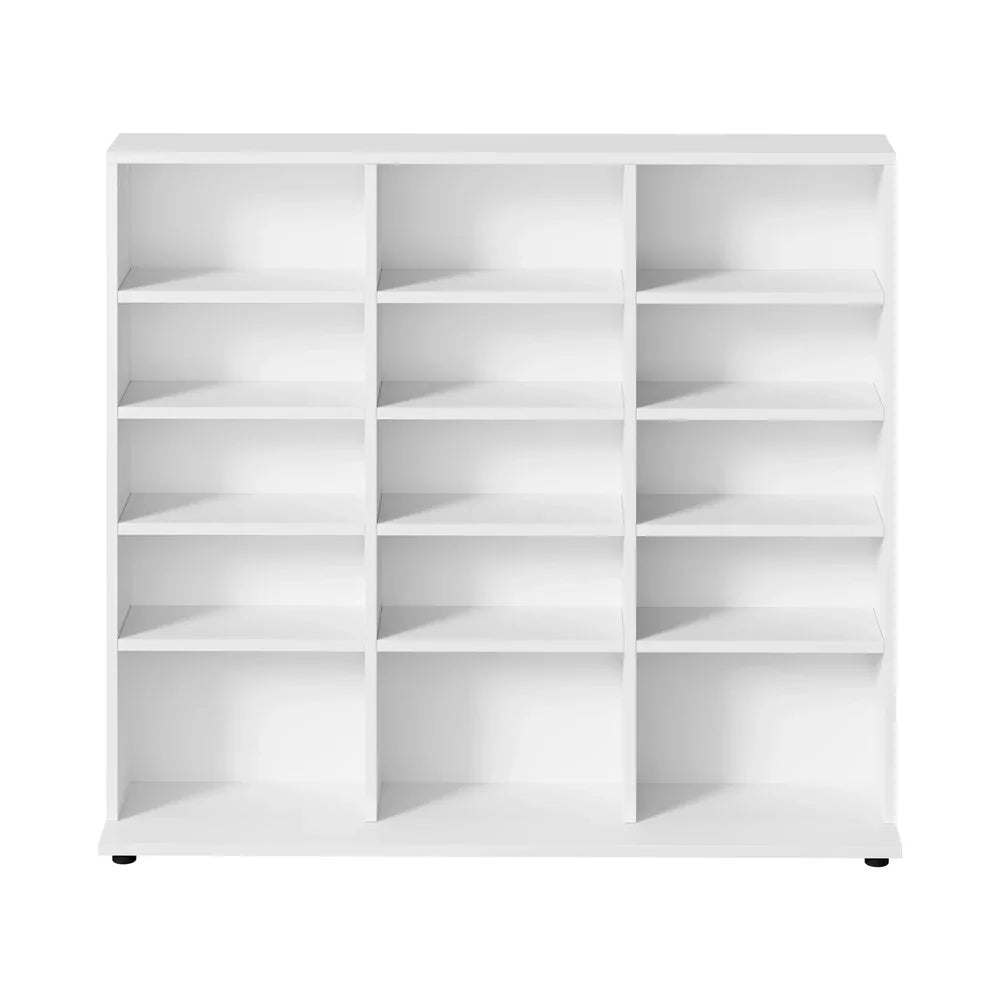 Bookshelf Display Shelf Bookcase CD Media Storage Rack White