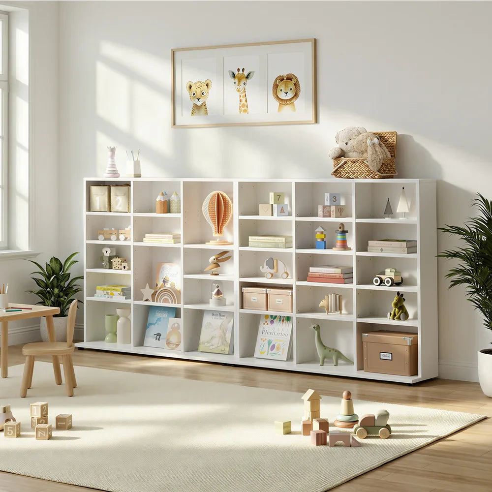 Bookshelf Display Shelf Bookcase CD Media Storage Rack White