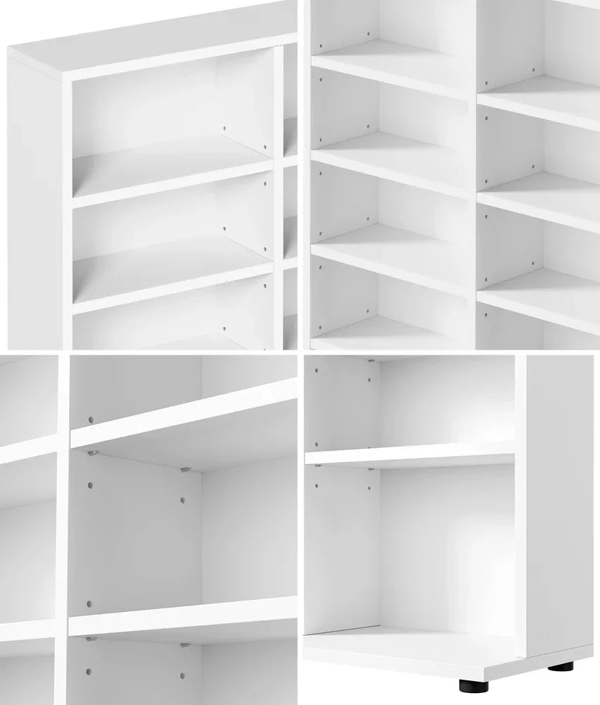 Bookshelf Display Shelf Bookcase CD Media Storage Rack White