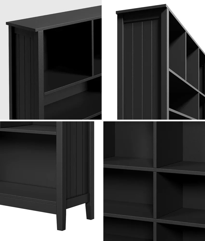 Bookshelf Bookcase Display Shelf 4-Tier Storage Cabinet Black