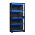Oikiture 4 Tier Glass Display Cabinet LED Light Bookcase Stand Black