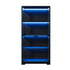 Oikiture 4 Tier Glass Display Cabinet LED Light Bookcase Stand Black