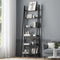 Corner Ladder Shelf 6 Tier Display Rack Black MDF Bookcase