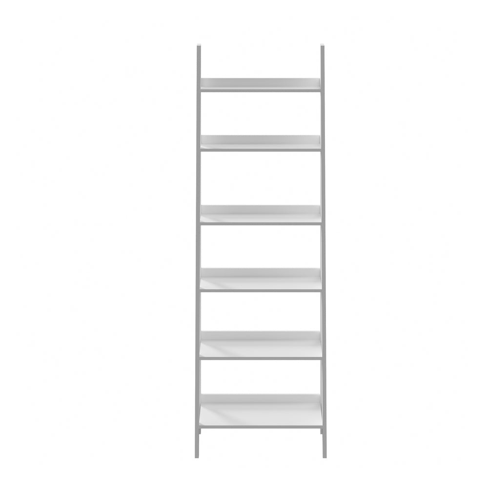 Corner Ladder Shelf 6-Tier Display Rack White