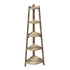 Corner Ladder Shelf 5 Tier Display Stand Bookshelf Natural