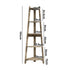 Corner Ladder Shelf 5 Tier Display Stand Bookshelf Natural