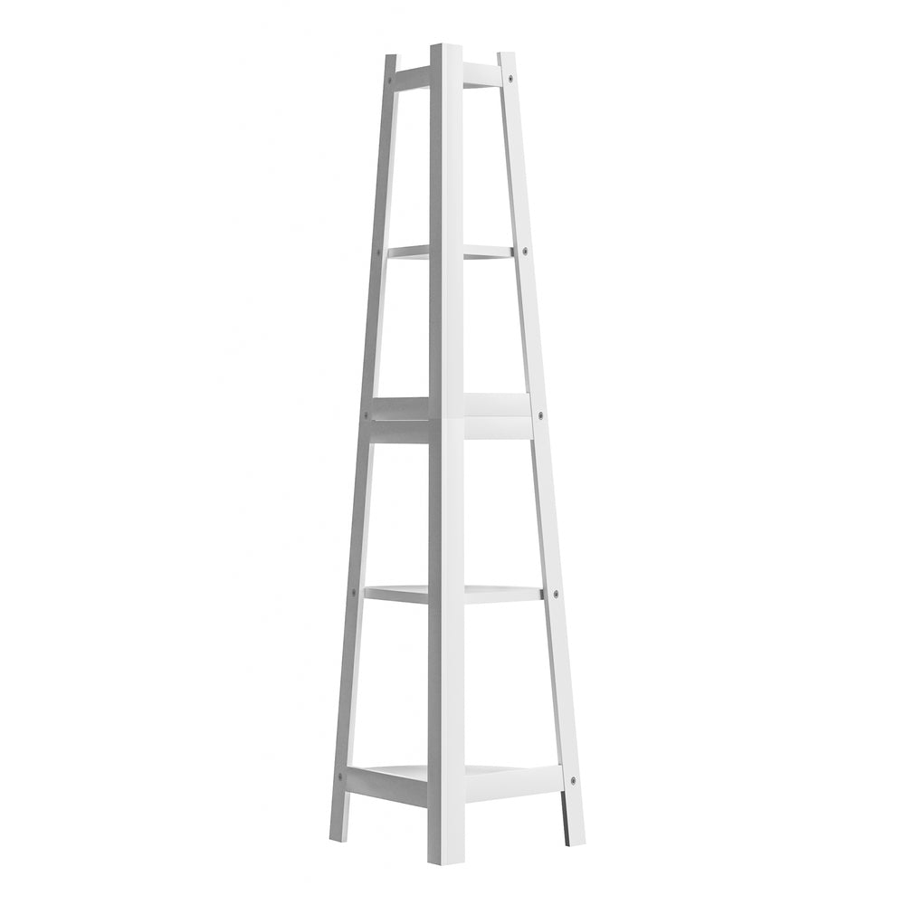 Corner Ladder Shelf 5-Tier Display Shelf White