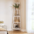 Corner Ladder Shelf 5-Tier Display Shelf White