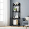 Oikiture 4 Tier Corner Display Shelf Black Ladder Storage Rack Organizer