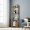 Oikiture 4 Tier Corner Display Shelf Natural Ladder Storage Rack Organizer