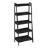 Bookshelf 5 Tier Corner Ladder Display Rack, Black, 10kg Per Tier