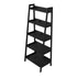 Bookshelf 5 Tier Corner Ladder Display Rack, Black, 10kg Per Tier
