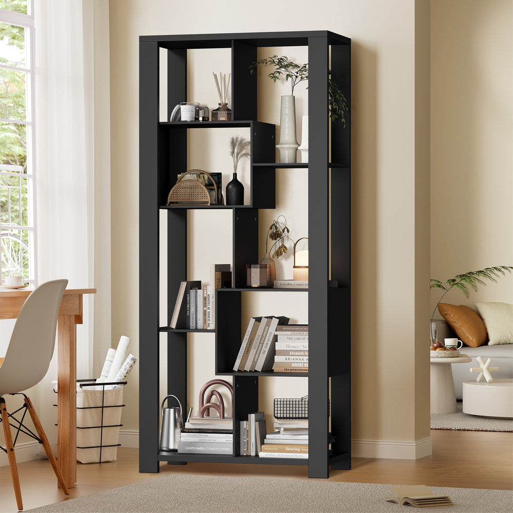 Display Shelf Open Multi-tier Shelves Black