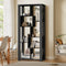 Oikiture 5 Tier Display Shelf Bookcase Open Storage Shelves Black