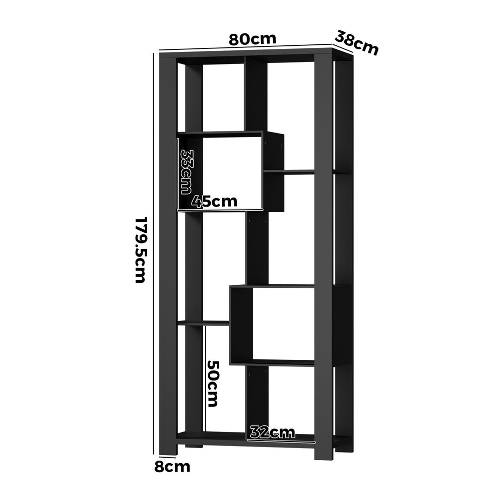Display Shelf Open Multi-tier Shelves Black