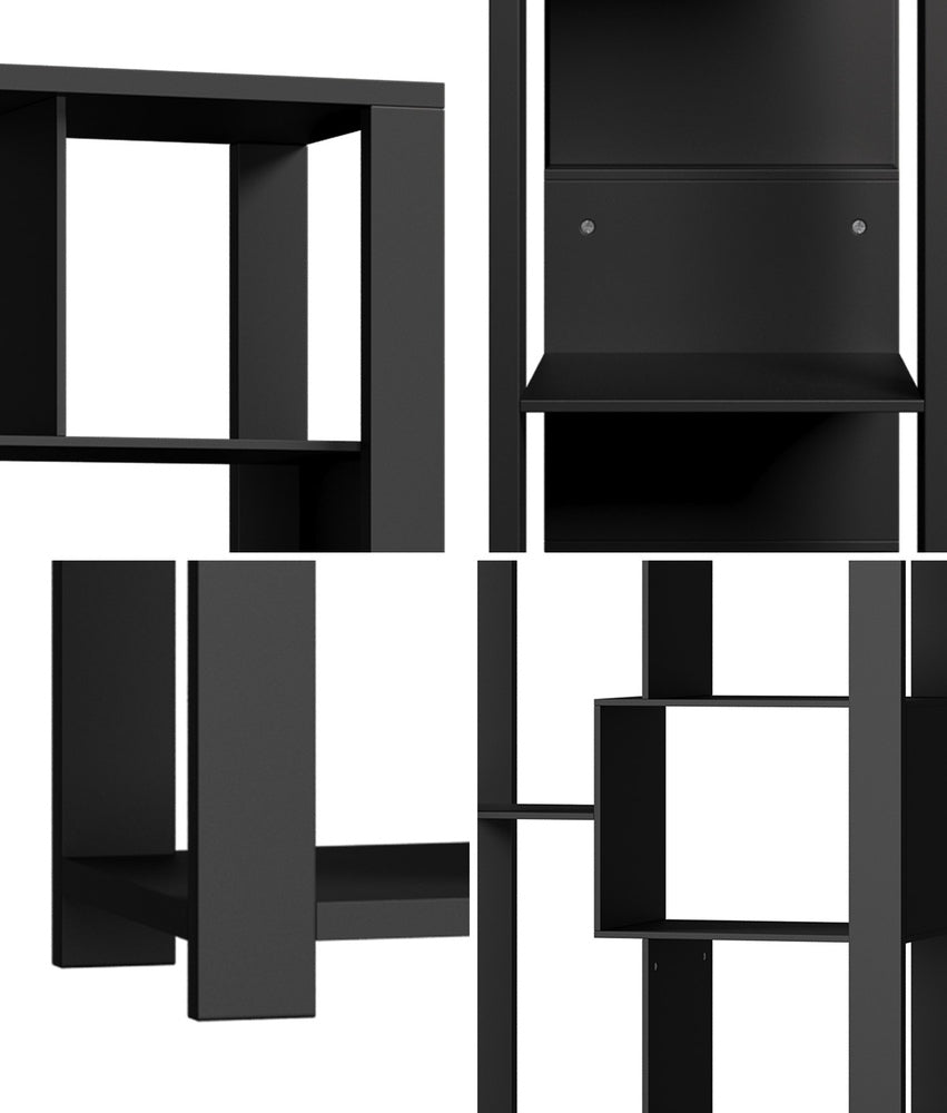 Display Shelf Open Multi-tier Shelves Black