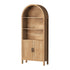 Bookshelf – Arched Design, 3 Shelves + 2‑Door Cabinet, Natural