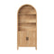 Bookshelf – Arched Design, 3 Shelves + 2‑Door Cabinet, Natural