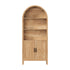 Bookshelf – Arched Design, 3 Shelves + 2‑Door Cabinet, Natural
