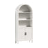 Bookshelf – Arch Top, 3 Shelves + 2‑Door Cabinet, White, 180cm