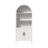 Bookshelf – Arch Top, 3 Shelves + 2‑Door Cabinet, White, 180cm