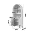 Bookshelf – Arch Top, 3 Shelves + 2‑Door Cabinet, White, 180cm
