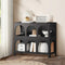 Oikiture Display Shelf Black 2 Tier Bookshelf Storage Stand Cabinet