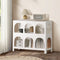 Oikiture Display Shelf White 2 Tier Bookshelf Storage Stand Cabinet