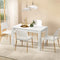 5 Piece Dining Table Set with 4 White Wood Leg Chairs