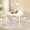 5 Piece Dining Table Set with 4 White Chairs PP Steel Legs