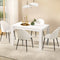 Artiss 5 Piece Dining Table Set with 4 White Sherpa Chairs