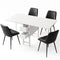 Gateleg Folding Dining Set – 4 Chairs, 150cm Extendable Table, White/Black