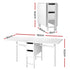 Gateleg Folding Dining Set – 4 Chairs, 150cm Extendable Table, White/Black